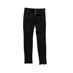 RtA Button Fly Drawstring Jeans in Black